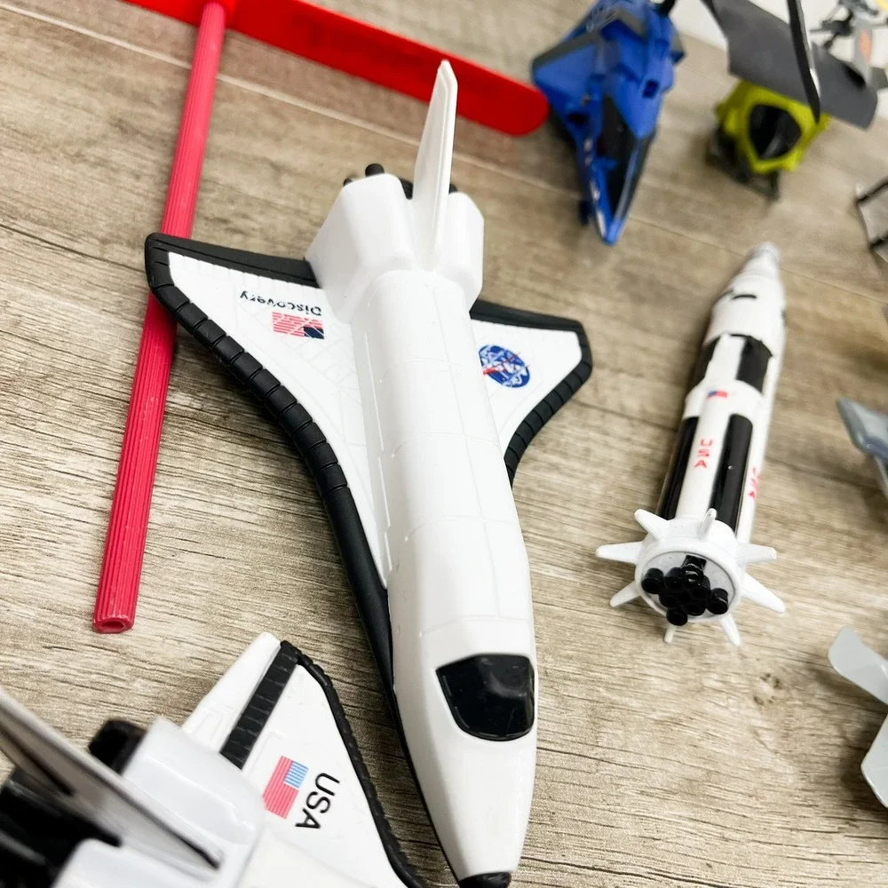 Toy Aircraft Lot Air Hogs NASA Space Shuttle‎ USAF Jets Helicopters Police Van